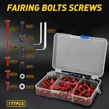Red Complete Black Fairing Bolt Kit Body Screws Motorcycle replacement Part EOA