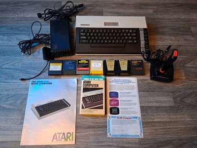 Atari 800XL Computer Bundle Tested Fully Working W/ Games Controller Manuals