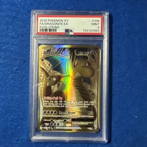2016 POKEMON XY EVOLUTIONS #106 FULL ART/DRAGONITE EX PSA 9