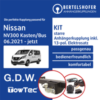 FüR Nissan NV300 Kasten/Bus Typ X82 06.2021-Jetzt Ahk Starr +13Pol Sp. E-Satz