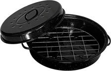 Oval Roaster with Lid 19Inch Roasting Pan Set Comes with Iron Rack, accommodate