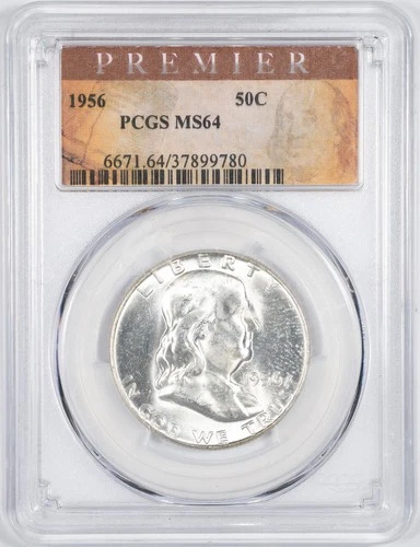 1956 PCGS MS64 Franklin Silver Half Dollar Uncirculated