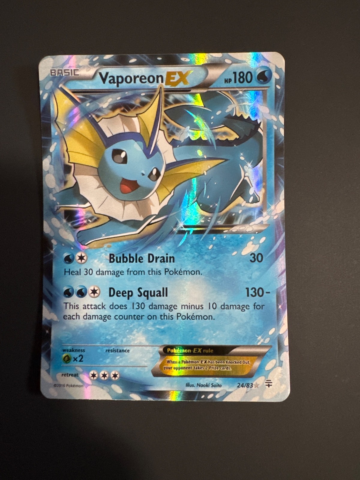 Vaporeon EX 24/83 Generations Holo