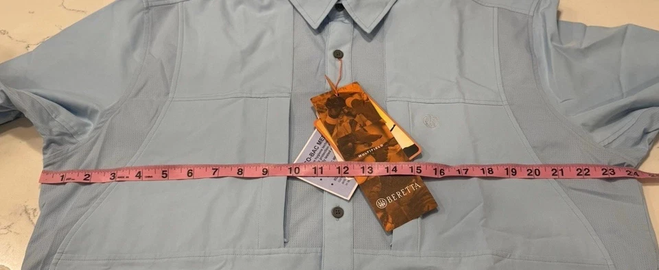 Beretta Men's Large Shirt Flex Short Sleeve Hunting Shirt Vented Back Clear Sky - Image 4 of 4