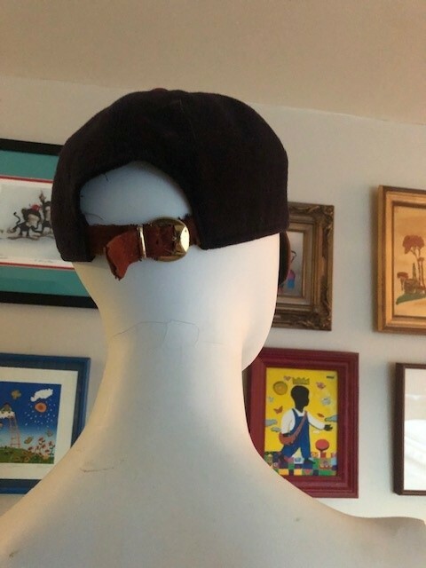 AUTHENTIC PREOWNED VINTAGE GIANNI VERSACE NAVY WOOL AND TAN  display picture 1