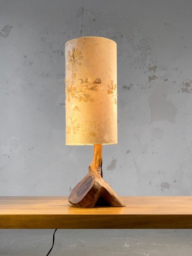 1970 LAMPE MODERNISTE BRUTALIST SHABBY CHIC Noll Nakashima Chapo Audoux-Minnet - Imagen 8 de 10