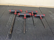 #bd851 Snap On AWSG SAE 4 Pc T-Handle/L-Shaped Hex Combo Soft Grip Set