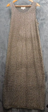David Dart Maxi Dress Womens M BrownBlack Sleeveless Shift Wedding USA Made VTG