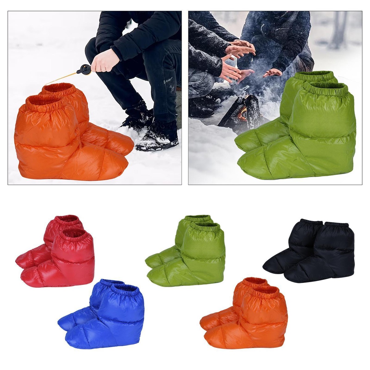 Pair Winter Down Slippers Warm Bootie Shoes Soft for Indoor