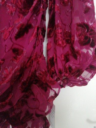 For Love And Lemons Sophie Velvet Floral Mini Dress Deep Red Size S - Picture 3 of 9