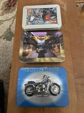 Harley-Davidson Playing Cards Official Licensed Product Lot Of (3) Embossed Tin