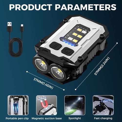 Mini Llavero Multifunción Linterna LED USB Recargable EDC Luz Brillante - Imagen 11 de 14