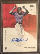 2020 Topps Progression #15D-A Sam Hilliard Colorado Rockies AUTO AUTOGRAPH /10