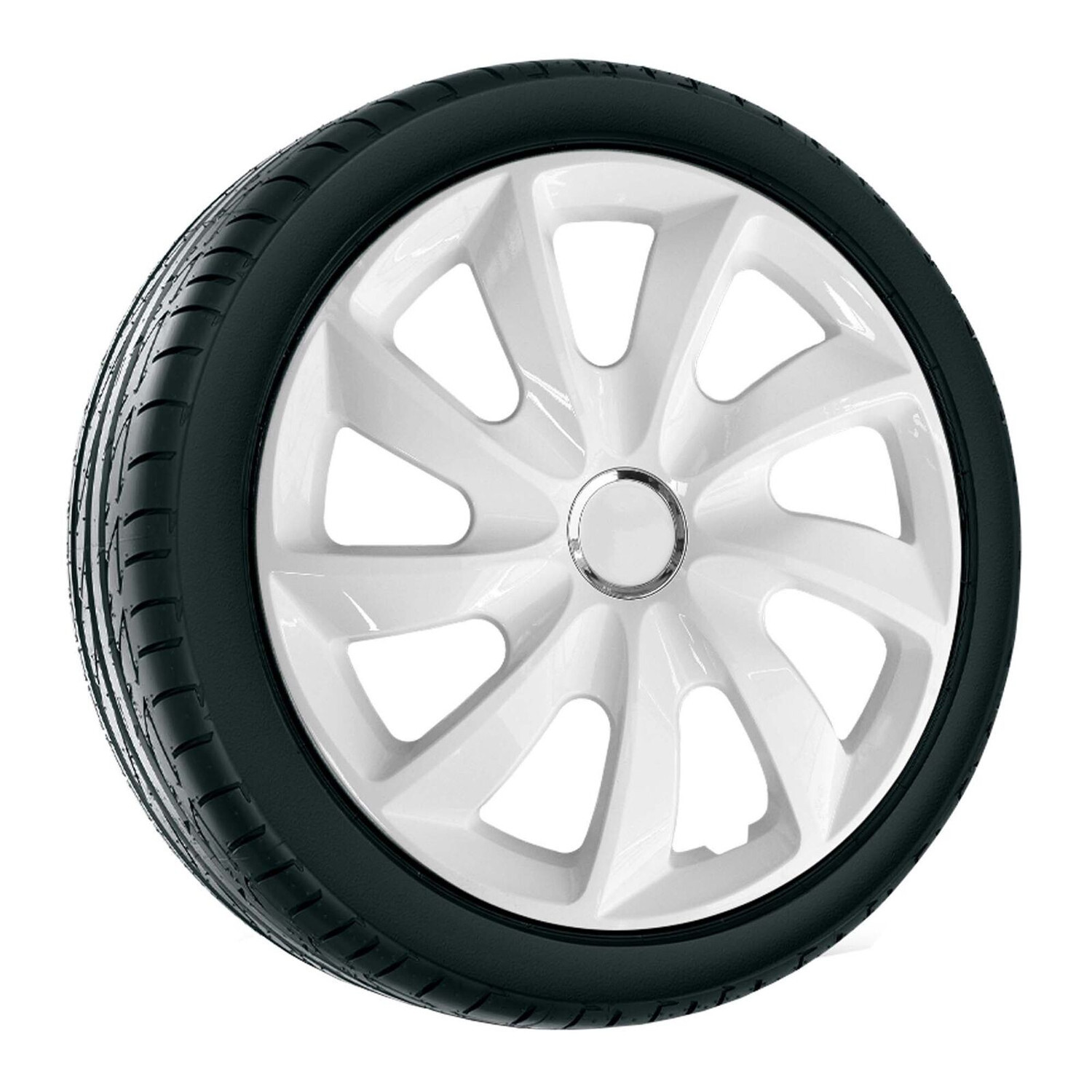 Enjoliveurs 16 pouces universels en ABS antichoc blanc - 2