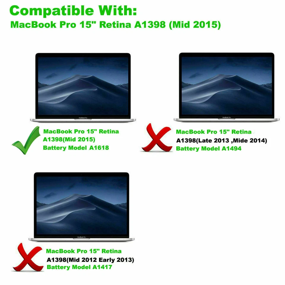 LOTE A1494 A1618 Batería Para Apple MacBook Pro 15" Retina A1398 (Mediados 2015,2014) Foto 3 de 4