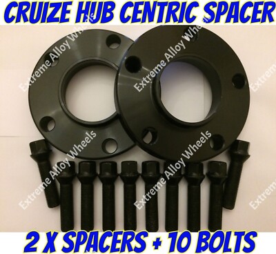 Schwarze Alufelgen Spurverbreiterung 15mm x 2 + Schrauben für Mercedes C Klasse W201 W202 W203