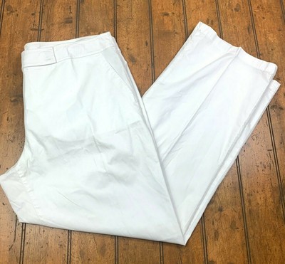 white stag women's flat front back elastic stretch denim pants