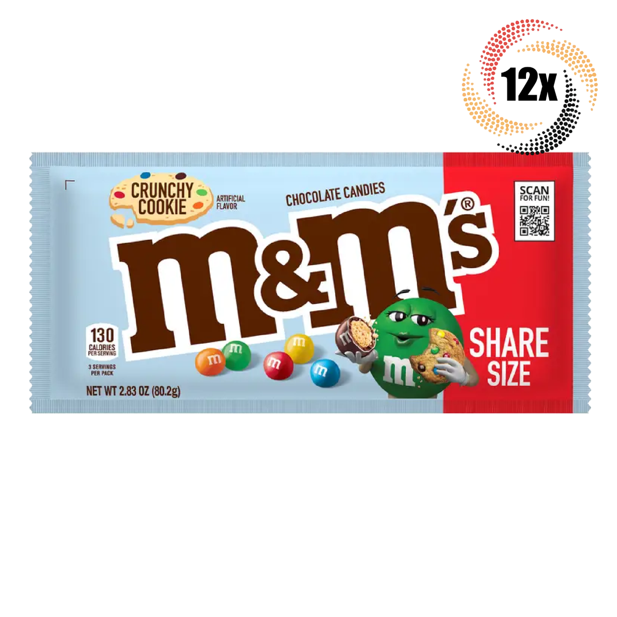 12x Packs M&M's Crunchy Cookie Flavored King Size Chocolate Candy