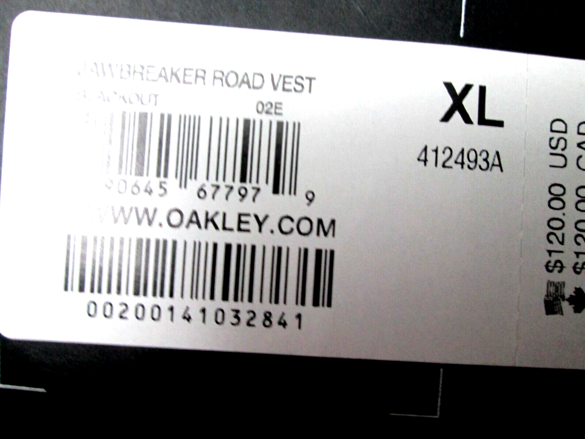 Oakley Jawbreaker Road Vest Size XL | eBay