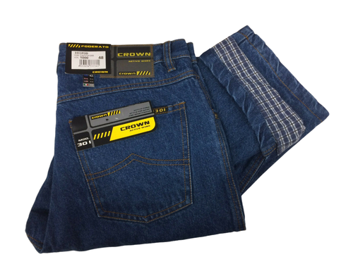 CROWN 301 FODERATO JEANS UOMO INVERNALE IMBOTTITO TERMICO BLU | eBay