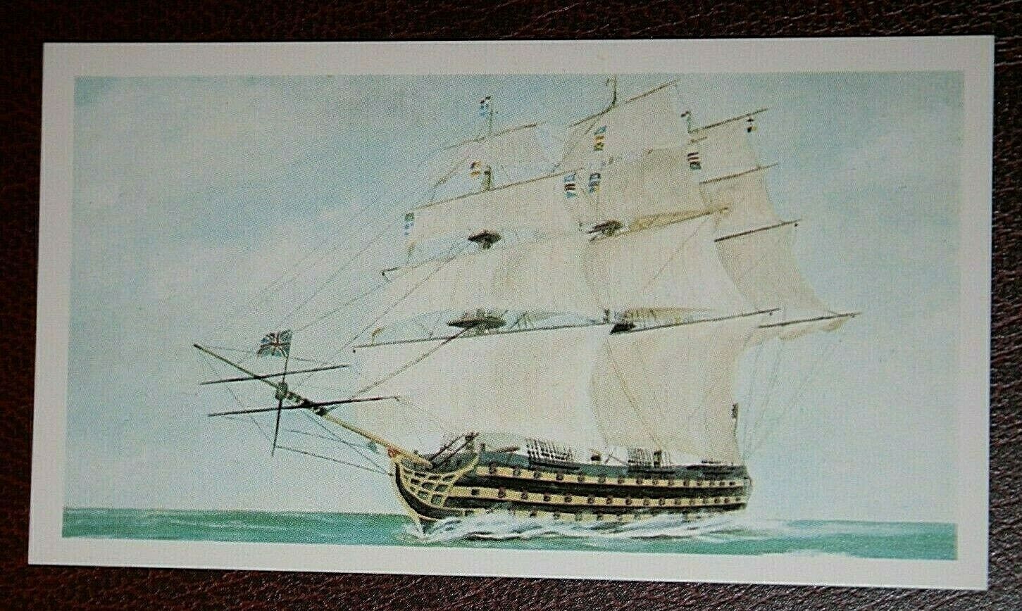 HMS VICTORY 1765  Under Full Sail   Illustrated Card  # VGC  EB22P