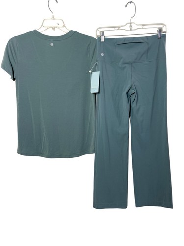 Zella Studio High Waist Flare Ankle Pants And V Neck Top size Small NWT - Picture 8 of 15