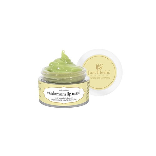 Just Herbs Ayurvedic Cardamon Lip Balm For Dark Dry Lips Green Color 15gm