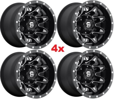15X10 WHEELS RIMS FUEL LETHAL D567 WIDE K5 JIMMY BLAZER BLACK
