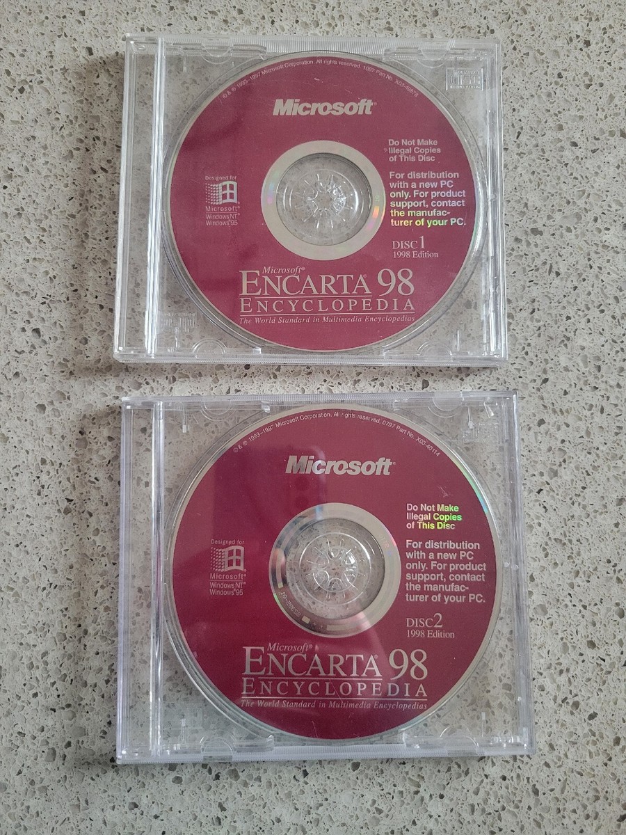 Original Vintage Microsoft Encarta 98 Encyclopedia PC CD-ROM