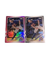 2021 Topps Chrome Pink Refractor #35 Noah Syndergaard /399 + Base- Mets Magenta