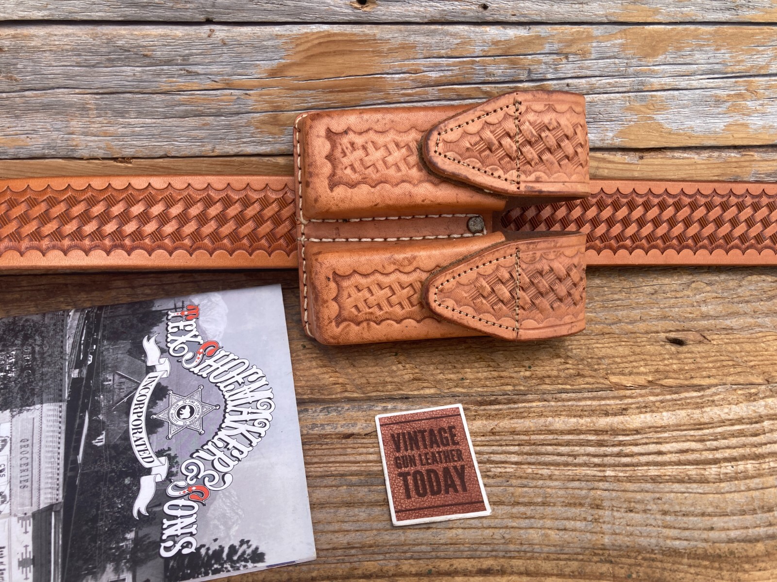 Tex Shoemaker Brown Basket Double Magazine Carrier For GLOCK 19 23 32 1 3/4