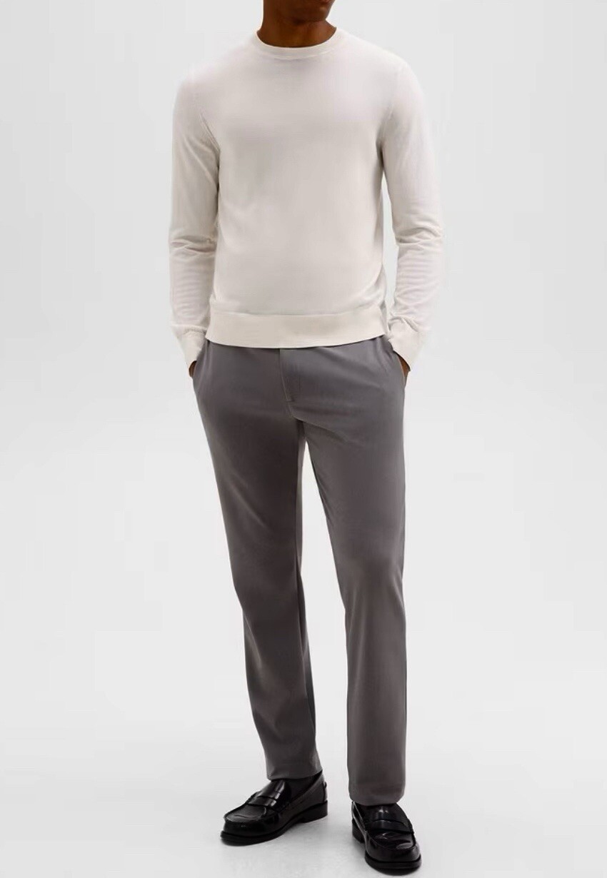 $165 THEORY Pants Mens 34x30” ZAINE Solid Stretch Twill Flat Front Cotton Blend