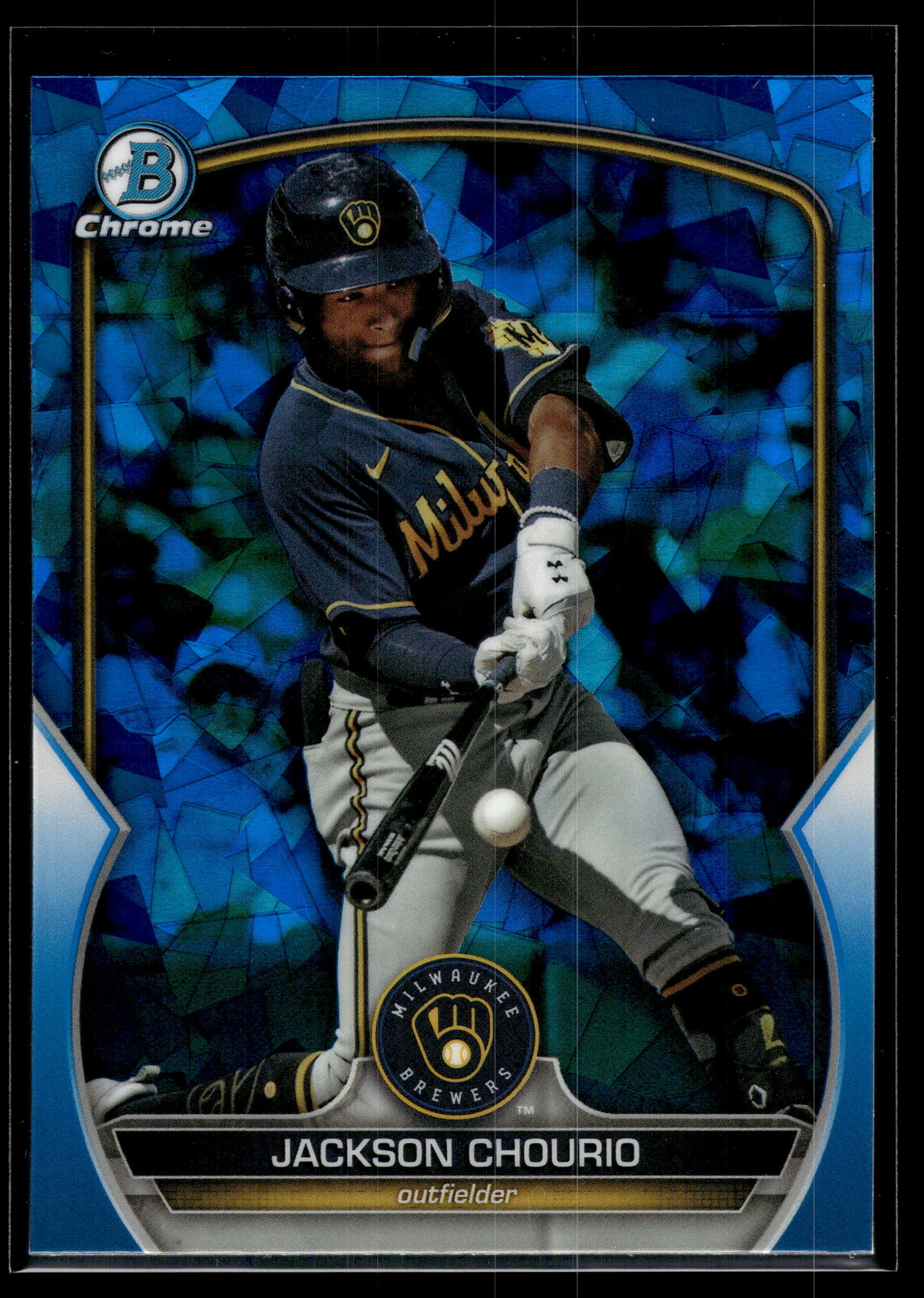 Jackson Chourio 2023 Bowman Draft Chrome Sapphire Edition B Card #BDC-156