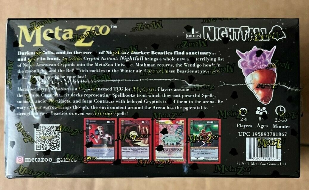 MetaZoo TCG: Nightfall 1st Edition Booster Box Display - New Sealed - IN  HAND | eBay