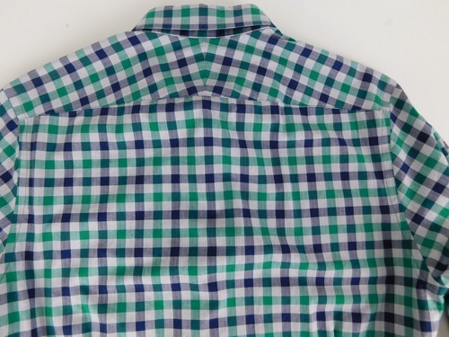 Charles Tyrwhitt Weekend Mesn Blue Green Gray Checkered Shirt Slim Fit Medium - Picture 8 of 12