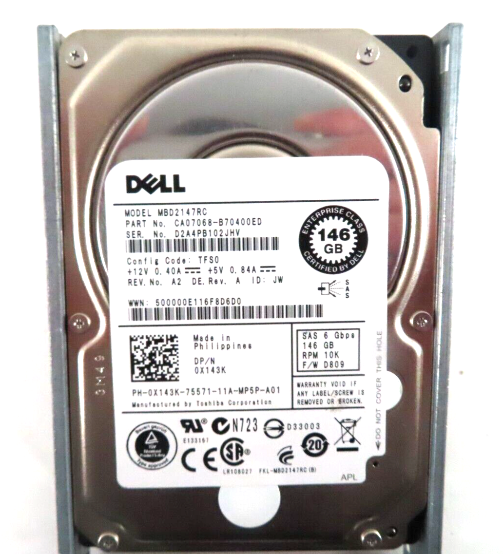 146GB SAS 2.5"" 10K 6Gb/s HDD - X143K