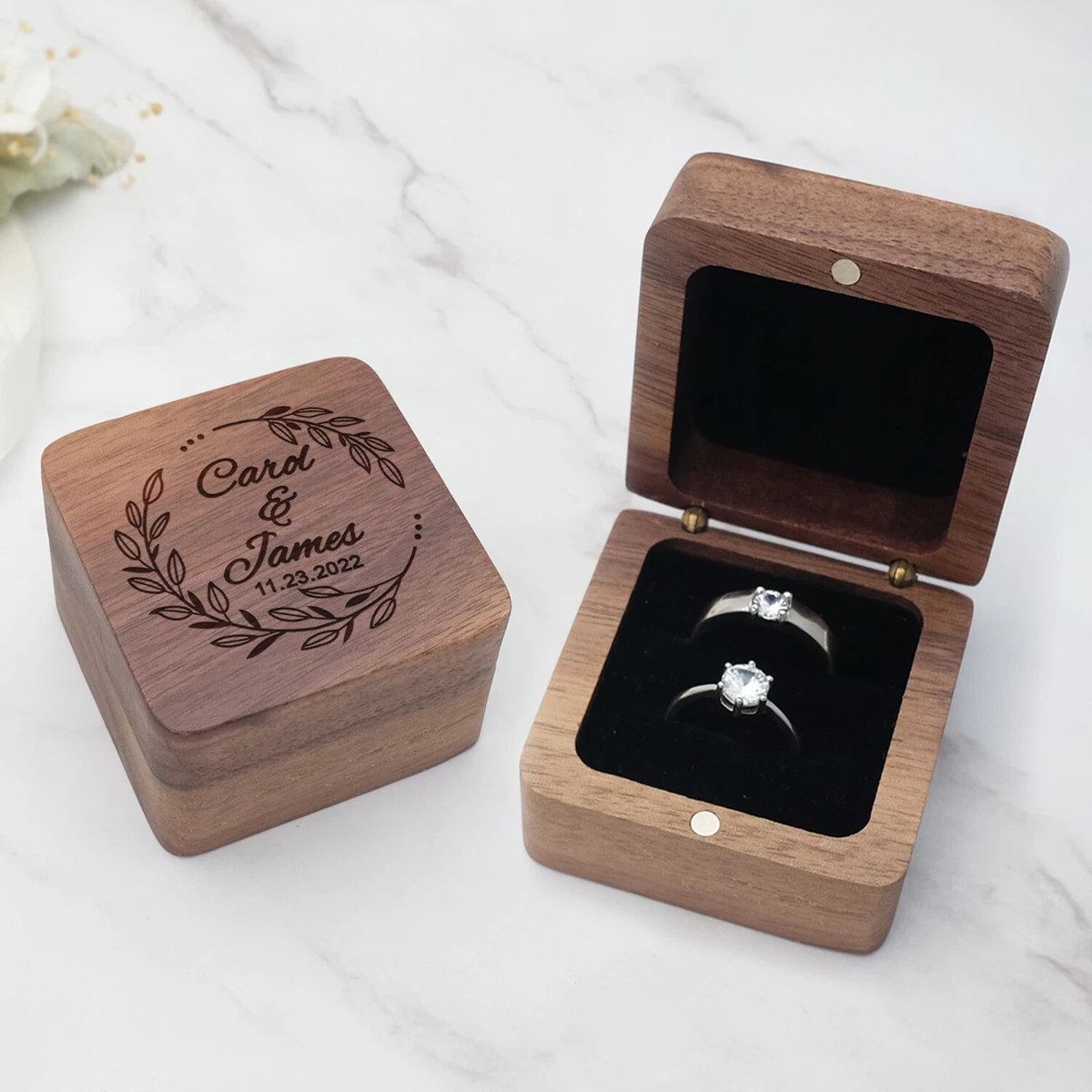 Ring Box With Led Light,square Velvet Wedding Ring Case Jewelry Gift Box  For Proposal Engagement Wedding | Fruugo BH