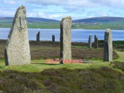 PHOTO  RING OF BRODGAR AND LOCH HARRAY NEOLITHIC HENGE MONUMENT A HUGE STONE CIR