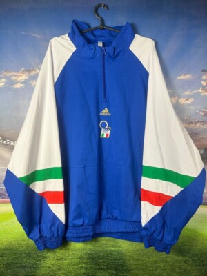 Italy Team Training Football Soccer Icon Jacket Adidas Blue Men