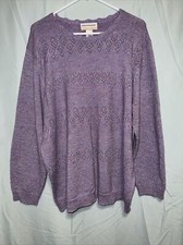 Alfred Dunner Sweater 3X Purple With A Glitter Effect