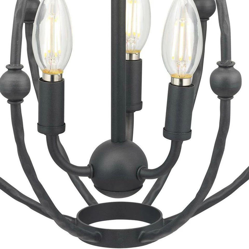 Progress Lighting Pacolet 3-Light Textured Black Pendant - Image 4 of 4