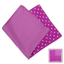 Mens Silk Handkerchief Pocket Square Berry Purple White Polka Dot Hanky 13" 33cm