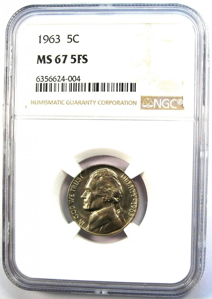 1963 Jefferson Nickel 5C - Certified NGC MS67 5 FS - Rare Grade - $4,500 Value! - Image 2 of 4