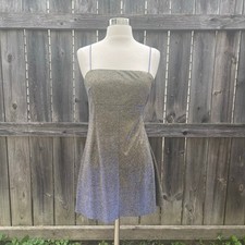 Pins & Needles from UO • Moonbeam Metallic Slip Mini Dress Women's Small NWT