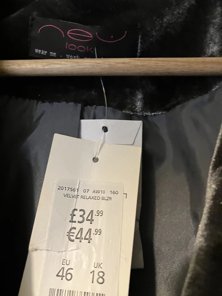 Grey Velvet Jacket BNWT Size 18 - Image 2 of 4