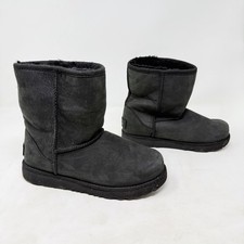 UGG Size 3 Kid's Black Classic II Waterproof Suede Winter Boots Cozy Shearling