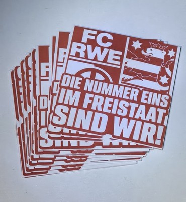 Rot Weiß Erfurt Sticker 25 Stück ''Nr. 1 Im Freistaat Sind wir''