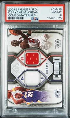 2009 Upper Deck Game Used Material Kobe Bryant & Michael Jordan/499 #CM-JB PSA 8