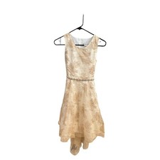 Rare Editions Girls Beige Lace Overlay Rhinestone Dress Size 14 Special Occasion