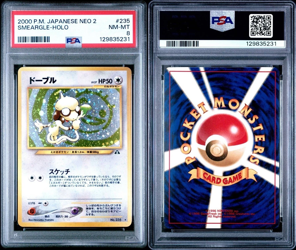 Smeargle 2000 Pokemon Neo 2: Crossing the Ruins JPN Holo #235 PSA NM-MT 8 - Image 3 of 3